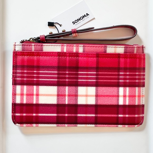 NWT Sonoma red and white, zipper pouch, wristlet - Picture 1 of 7